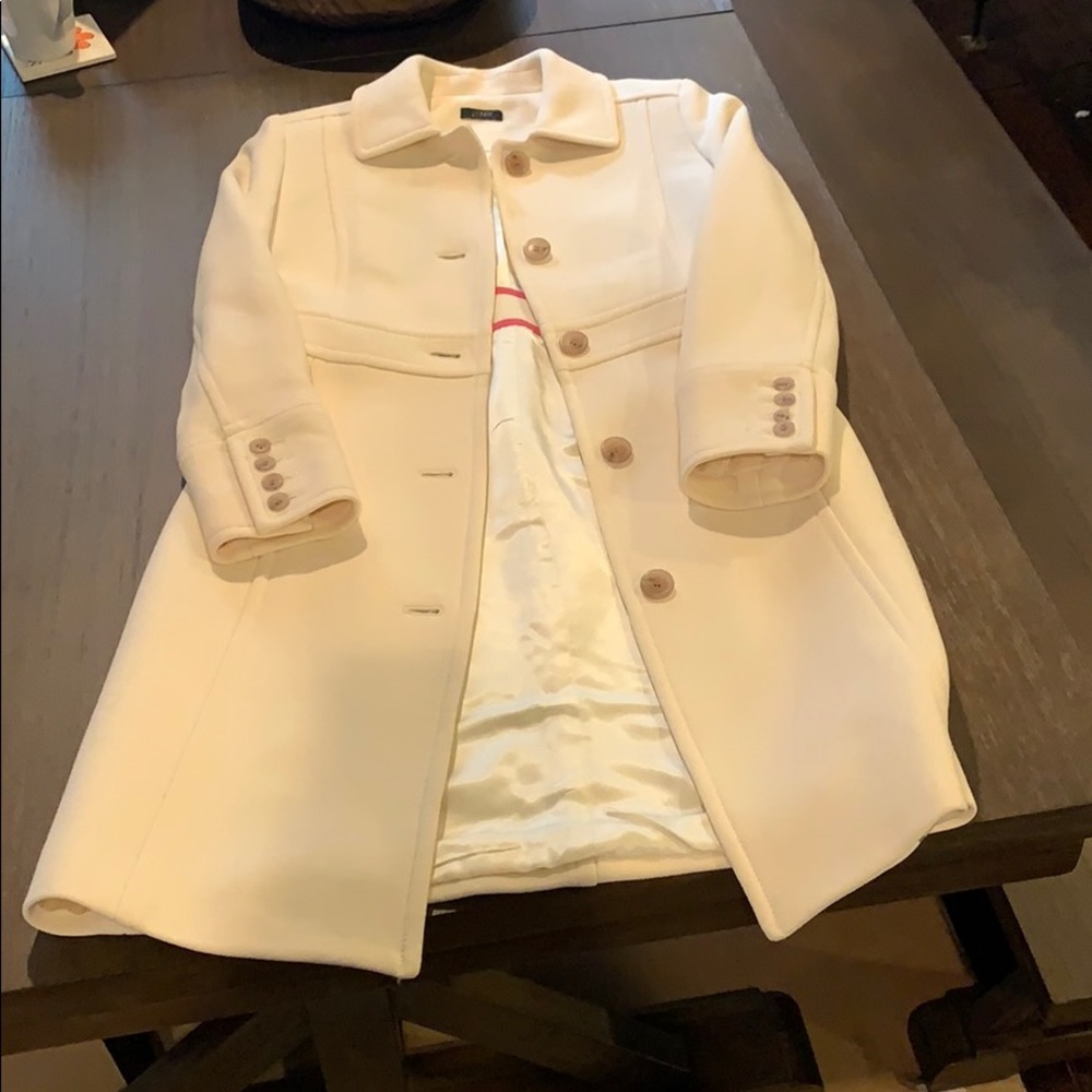 White/Ivory J. Crew Wool Coat